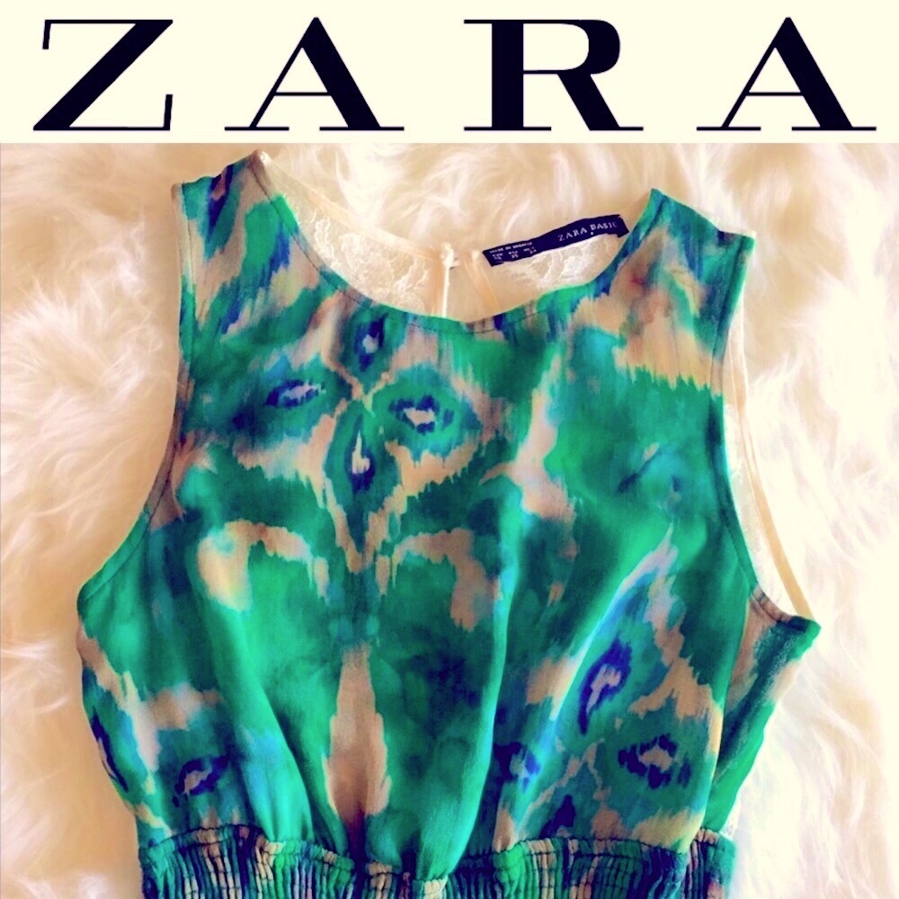 SOLD✖️NWOT ZARA Basic Peacock Lace Back Dress - Picture 3 of 5